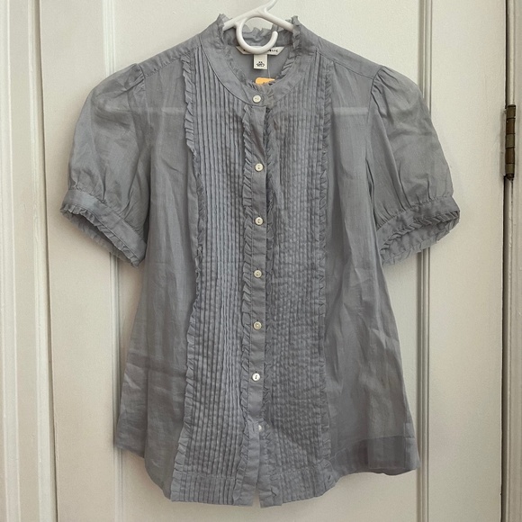 Banana Republic | Ruffle, Pleated, Puff-Sleeve Blouse - Picture 1 of 5